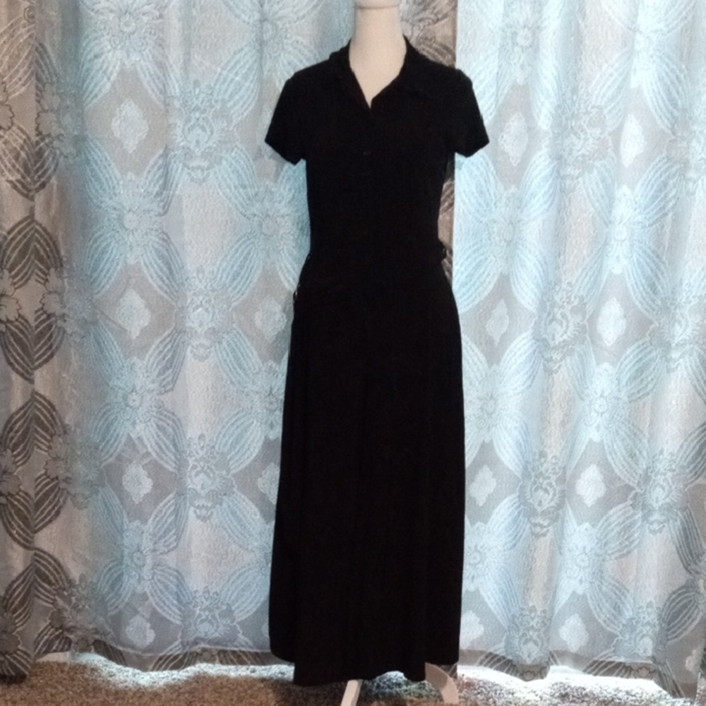 Fashion Nova Black Button Down Maxi Dress S NWOT - Picture 4 of 13